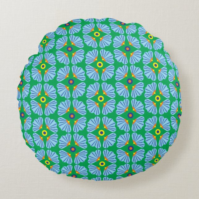Fleurs Parapluies Coussin rond (Devant)