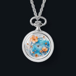 Fleurs pastel 3D délicates Regarder le collier<br><div class="desc">Voici notre collier de montre en bleu et orange 3D, un mélange captivant de fonctionnalité et de style. Ce collier unique est doté d'un pendentif de montre somptueux orné de fleurs bleues et oranges complexes dans un superbe design 3D. Conçu avec une attention minutieuse aux détails, le pendentif de montre...</div>