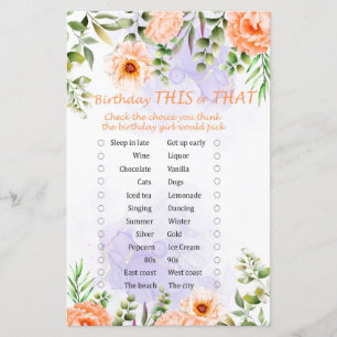 Fleurs Pastel Anniversaire Ce ou Ce Jeu