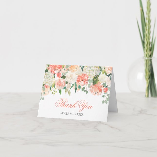 Fleurs pastel aquarelle Merci (Devant)