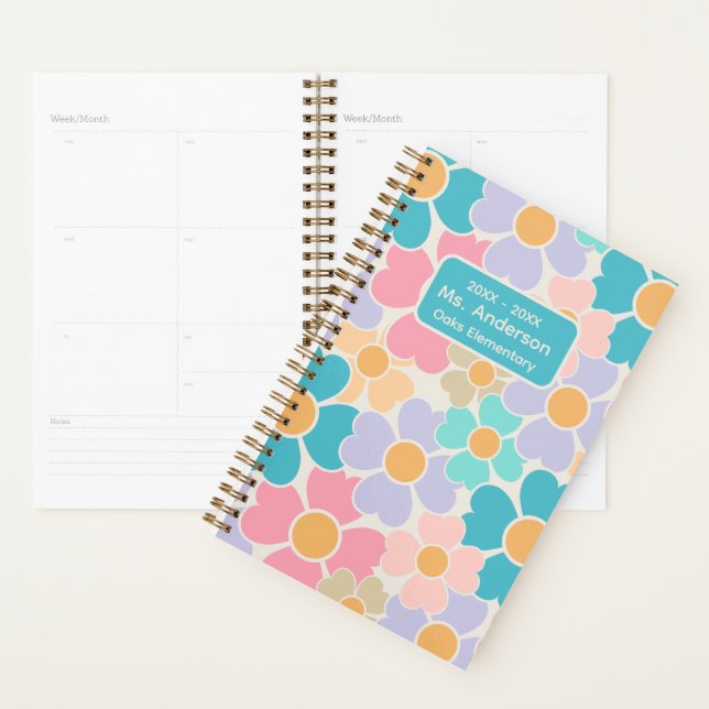 Fleurs pastel personnalisées École (Devant avec enveloppe)