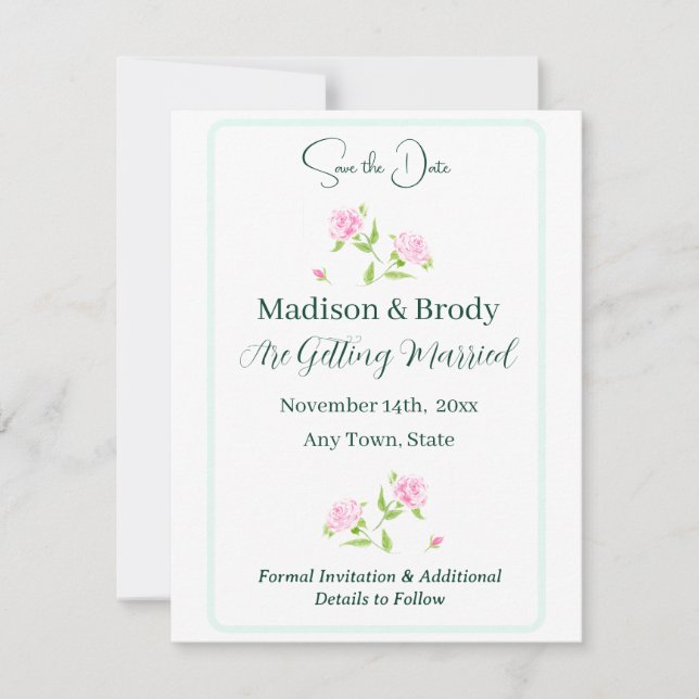 Fleurs peintes à la main SAVE THE DATE (Devant)