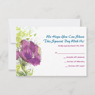 Fleurs peintes Bar Bar Mitzvah Star Invitation