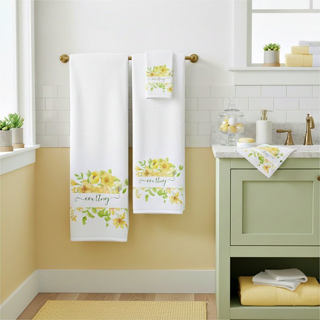 Fleurs personnalisées à l'aquarelle jaune (Créateur téléchargé)
