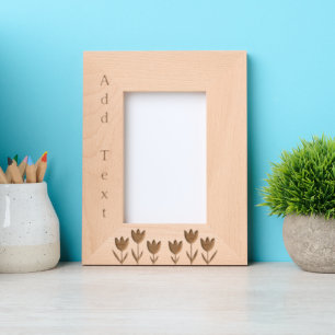 Fleurs personnalisées Cadre en bois gravé
