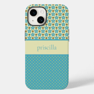 Fleurs personnalisées et étui téléphonique Pois