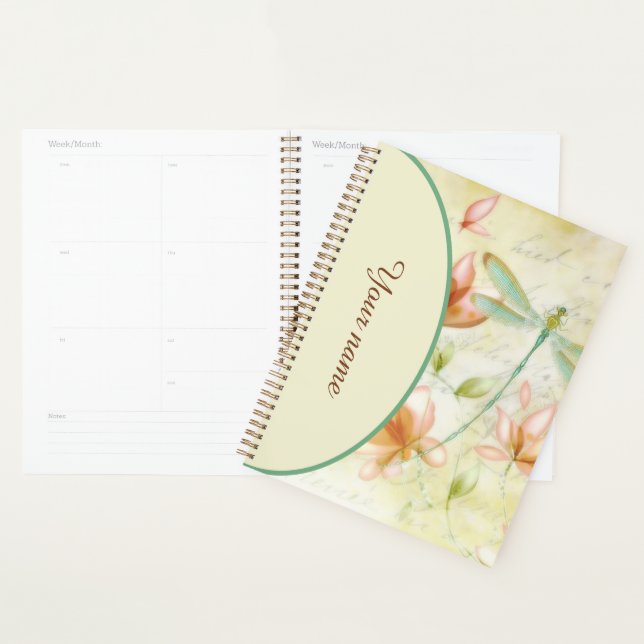 Fleurs personnalisées et libellule (Devant avec enveloppe)