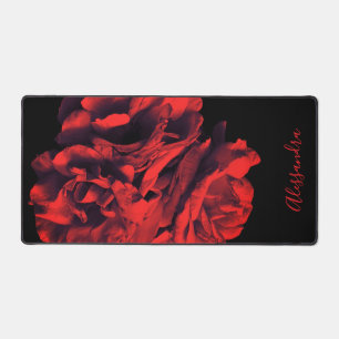 Fleurs personnalisées Roses noires rouges botaniqu