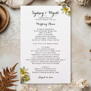 Fleurs Plumeria Jaune Mariage Menu Modèle