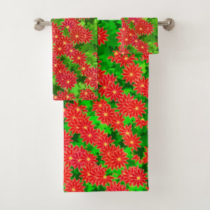 Fleurs Poinsettia et Feuilles creux