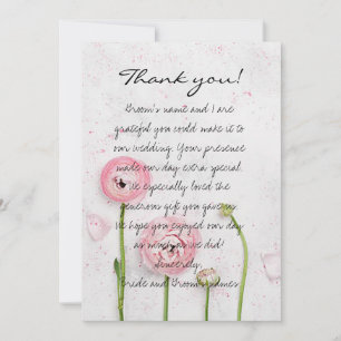 Fleurs pour le Carte de remerciements Mariage mari