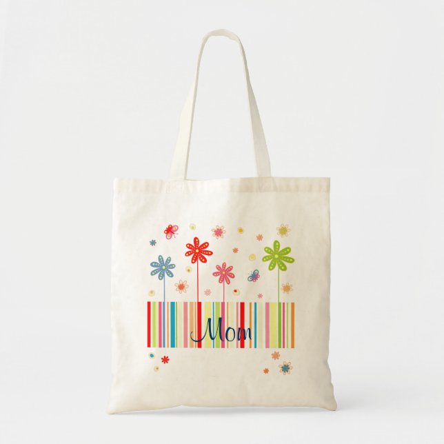 Fleurs pour le sac fourre-tout au jour de mère (Devant)