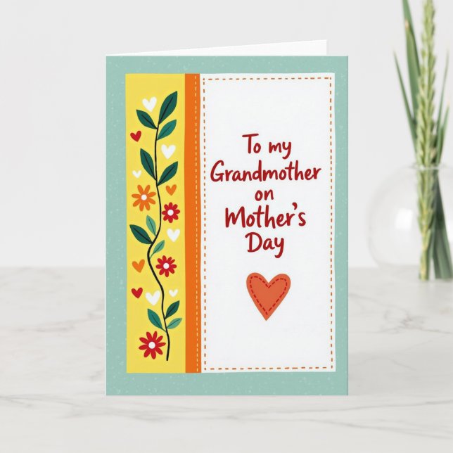 Fleurs pour ma grand-mère carte (Devant)