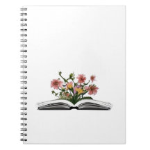 Fleurs poussant du livre