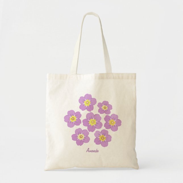 Fleurs printanières Flore violette Sac fourre-tout (Devant)