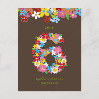 Fleurs printanières Jardin Mariage Numéro de table