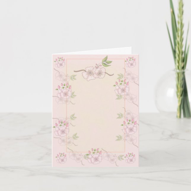 Fleurs printanières sur fond de rose Merci (Devant)