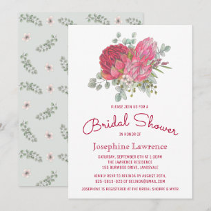 Fleurs Protea Invitations de douche nuptiale