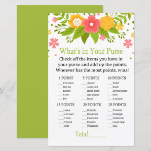 Fleurs Qu'est-ce qu'il y a dans votre sac à main