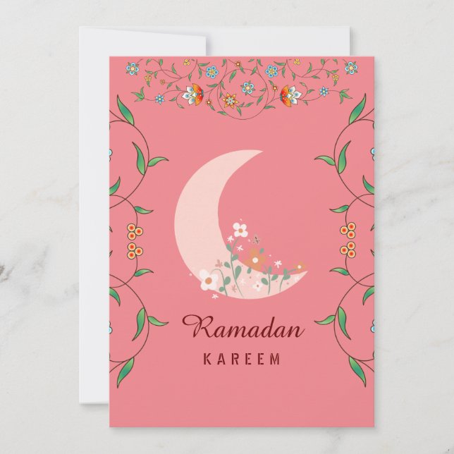 Fleurs Ramadan Kareem Carte de vacances (Devant)