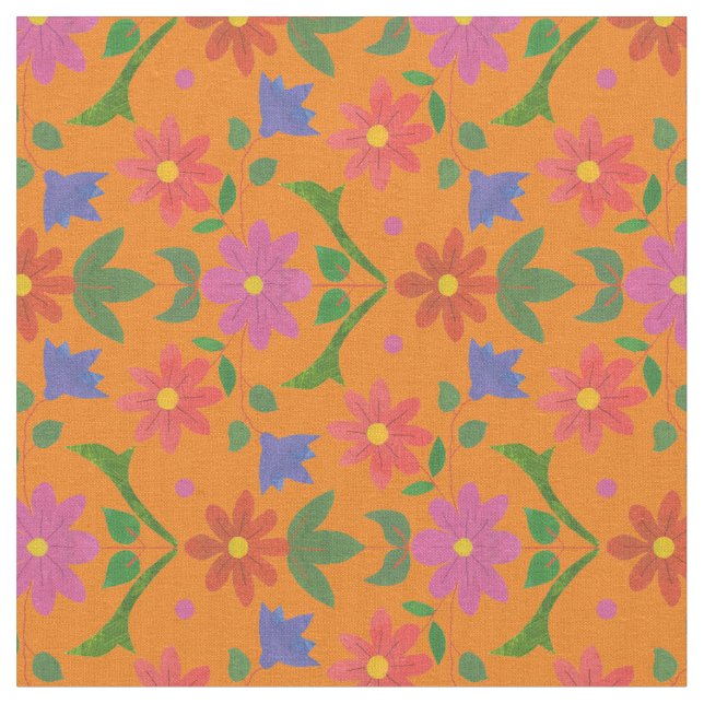 Fleurs Rangoli, Pois sur tissu personnalisé or (Fermer)