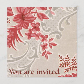 Fleurs rayées Invitation papier peint Vintage