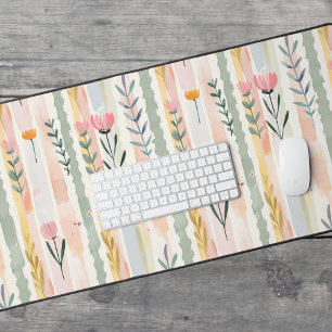 Fleurs rayées pastel aquarelle vintage