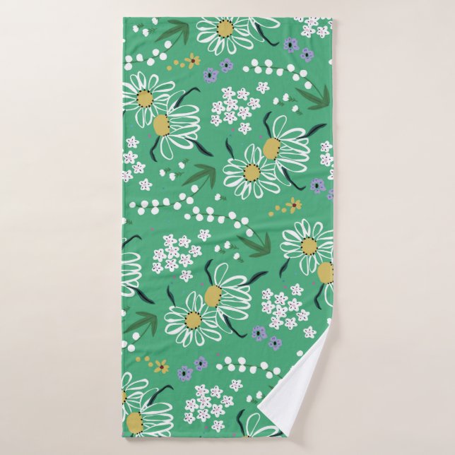 Fleurs Rétro, Motif Botanique Sans Seamless. (Serviette de bain)
