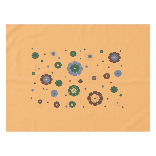 Fleurs rétro Nappe Jaune (Devant (Horizontal))