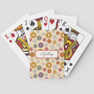 Fleurs Retro personnalisées Cartes de Jeu Classiqu