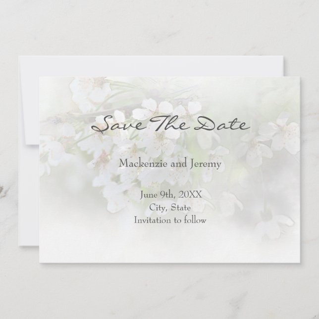 Fleurs rêveuses pour le Save the Date (Devant)