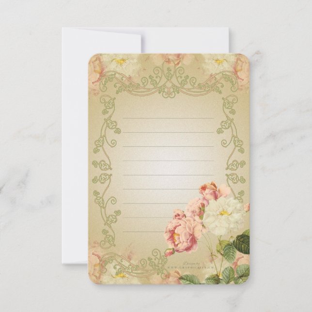 Fleurs romantiques - Carte de vœux (Devant)