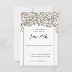 Fleurs Romantiques Chuppah Carte Rsvp & Enveloppe