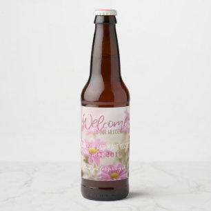 Fleurs romantiques Étiquettes Fleurs de bière ros
