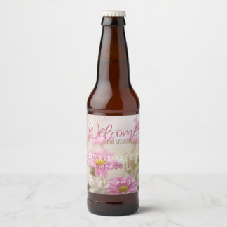 Fleurs romantiques Étiquettes Fleurs de bière ros