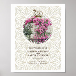 Fleurs ROSE - Poster Mariage