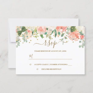 Fleurs rose poudré or Confetti RSVP