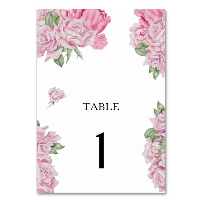 Fleurs roses à l'aquarelle - numéro de table de ma (Par défaut)