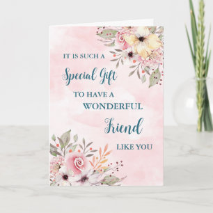 Fleurs roses Ami Bonne carte de fête des mères