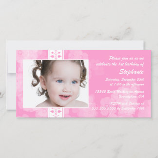 Fleurs roses anniversaire invitation photo