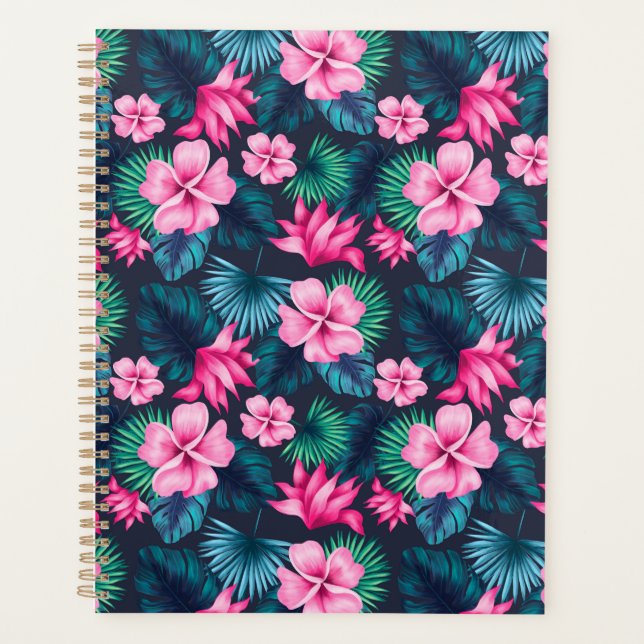 Fleurs roses avec Feuilles verts Partern-79066 (Devant)