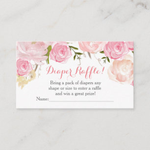 Fleurs roses baby showers cartes de tombola