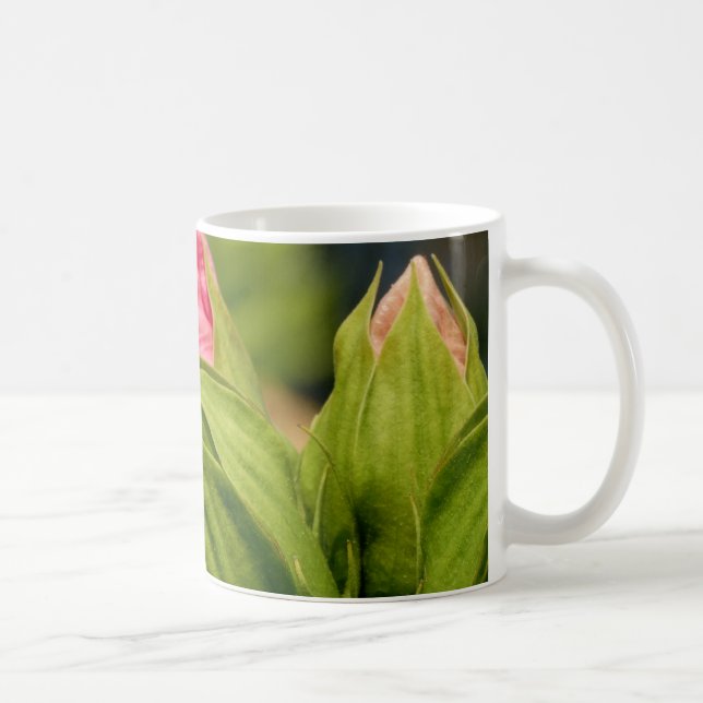 Fleurs roses Boules vertes Amour floral Mug photo (Droite)