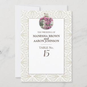 Fleurs ROSES - Carte de Table Plate