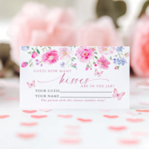 Fleurs roses Combien de baisers Douche Carte de je