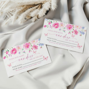 Fleurs roses Combien de bonbons de douche Carte de
