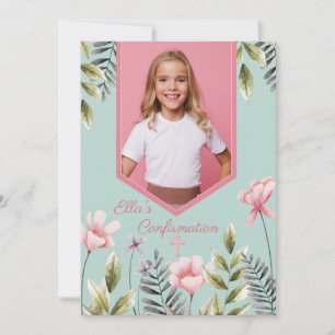 Fleurs roses - Confirmation de la photo Invitation