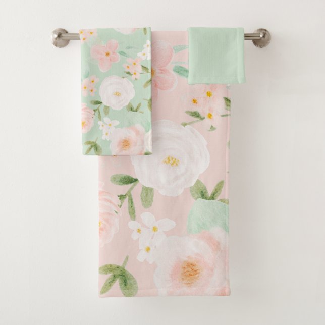 Fleurs Roses d'aquarelle en rose et en rose (En situation)