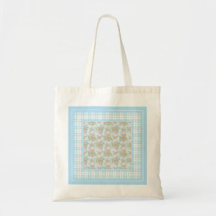 Fleurs Roses de chien et chèques bleus Sac fourre-