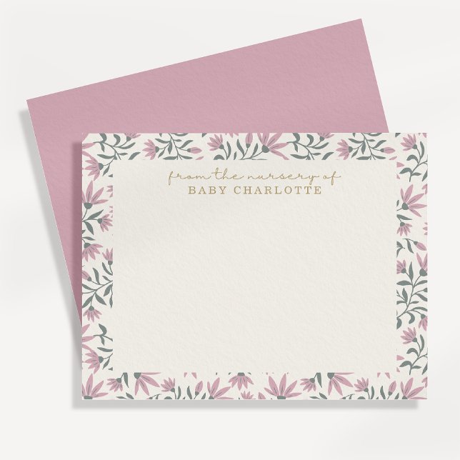 Fleurs roses | de la nurserie de carte  (Créateur téléchargé)
